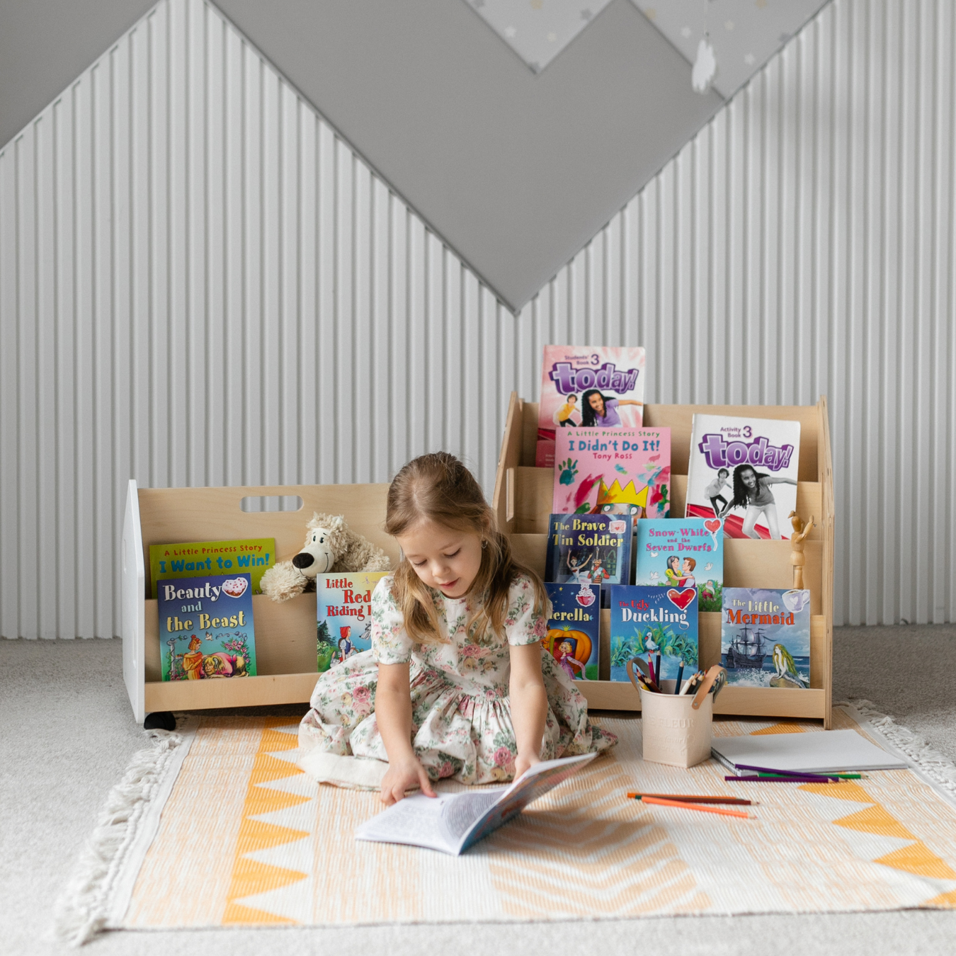 Design4Kids Montessori Bücherregal für Kinder – Natur