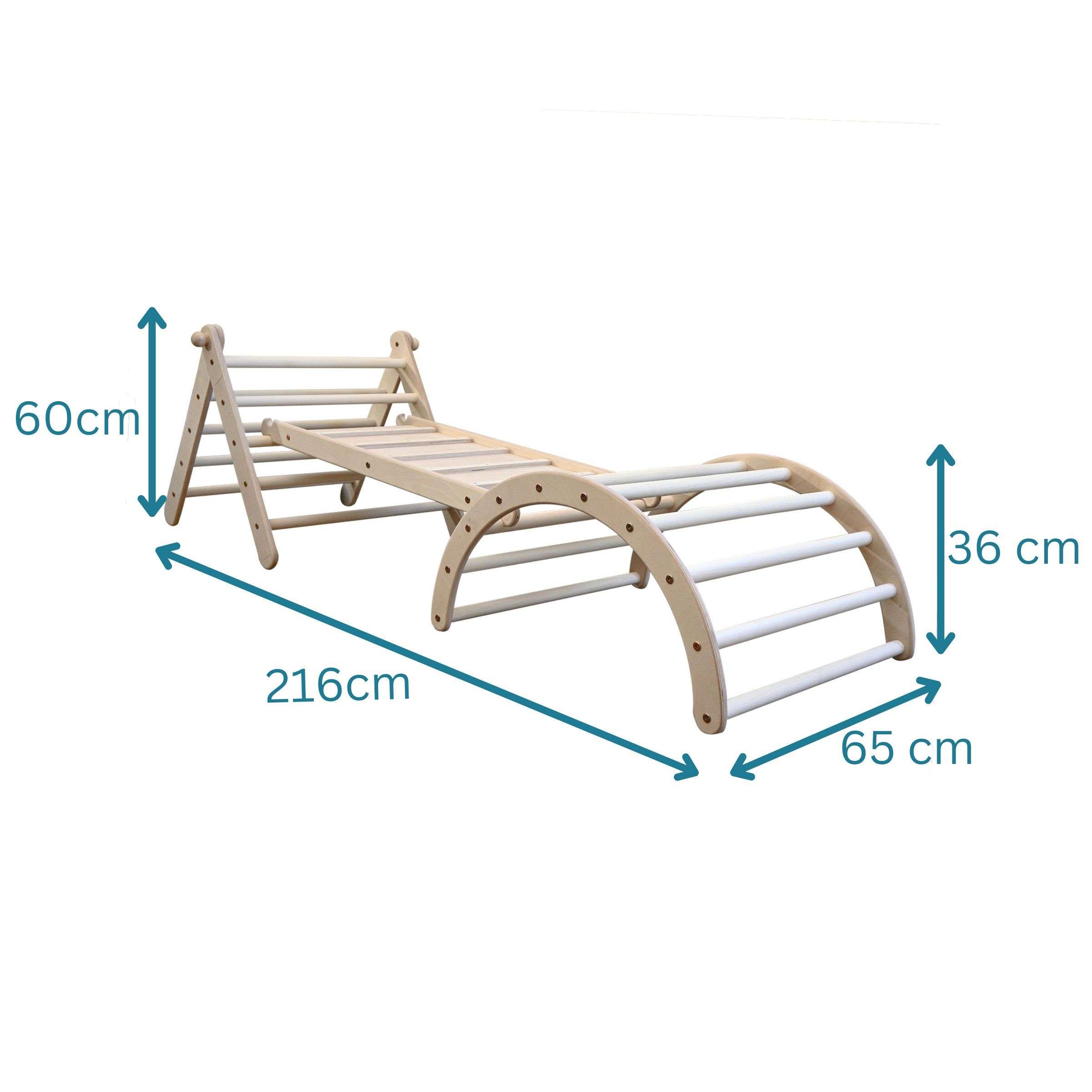 Design4Kids Montessori Kletterset Galagos - Pikler Kletterdreieck mit Rutsche und Kletterbogen