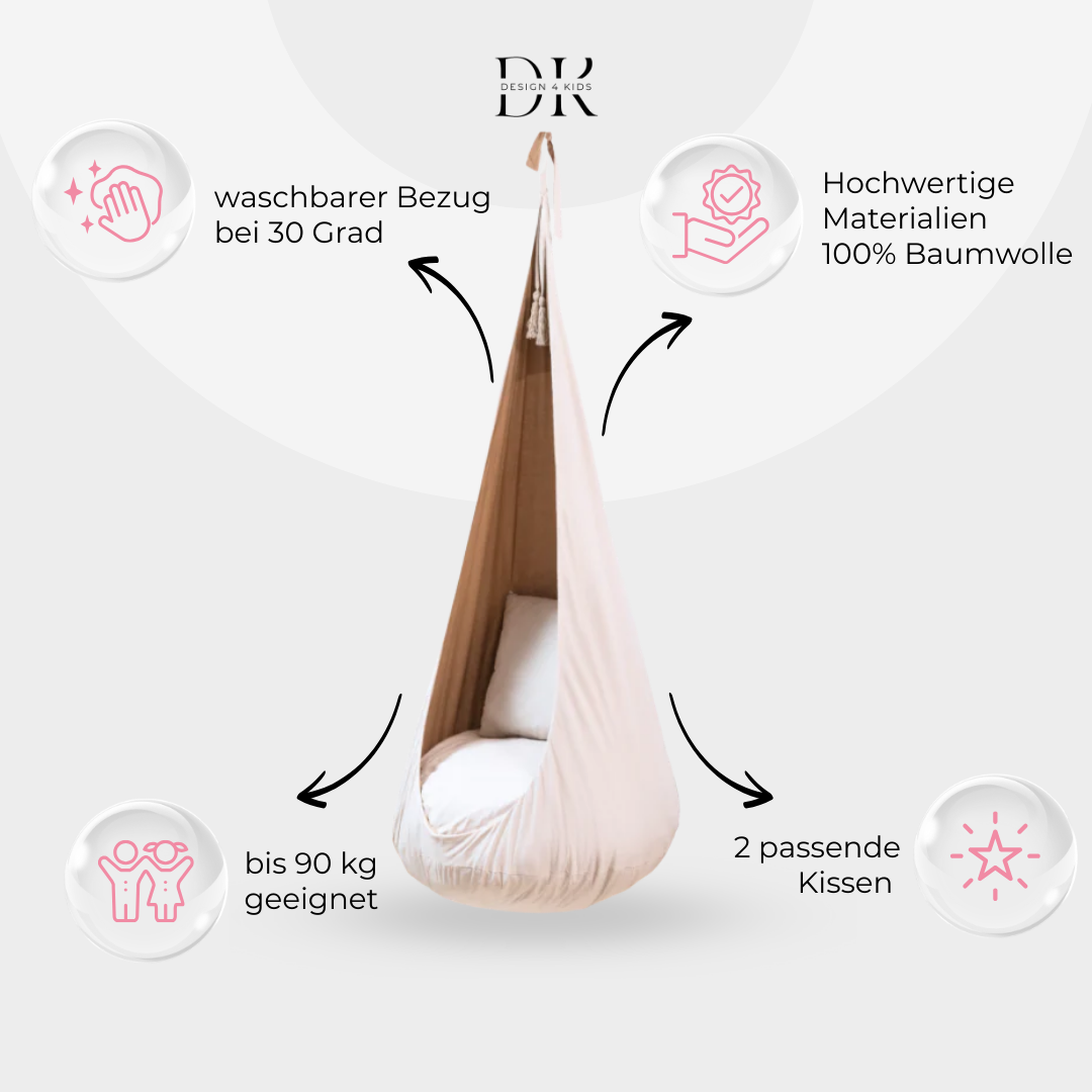 Design4Kids Hängesessel Cocoon Caramel Marshmallow - beige