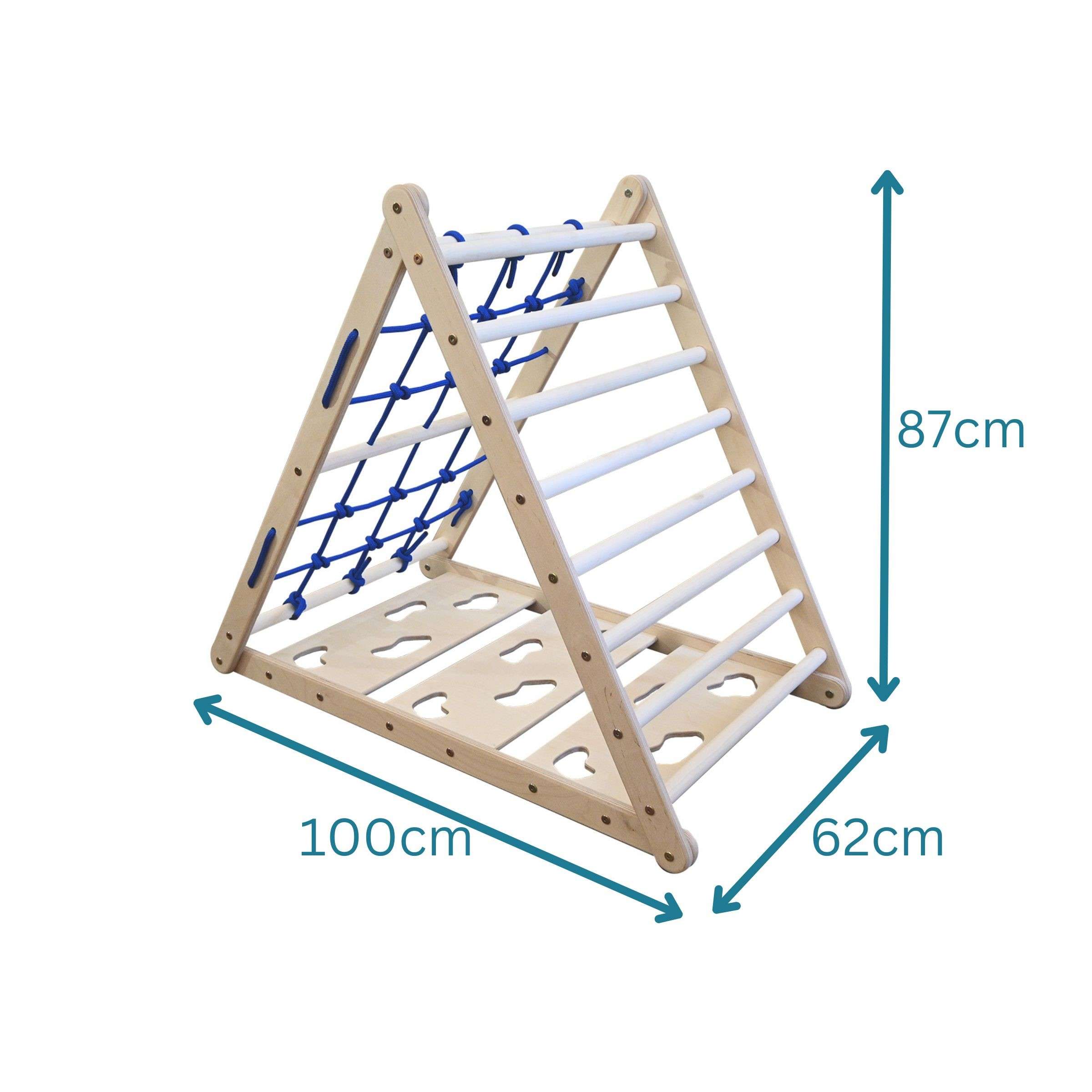 Design4Kids Pikler Kletterdreieck Lemur - dreiseitig mit Netz-, Sprossen- und Kletterseite
