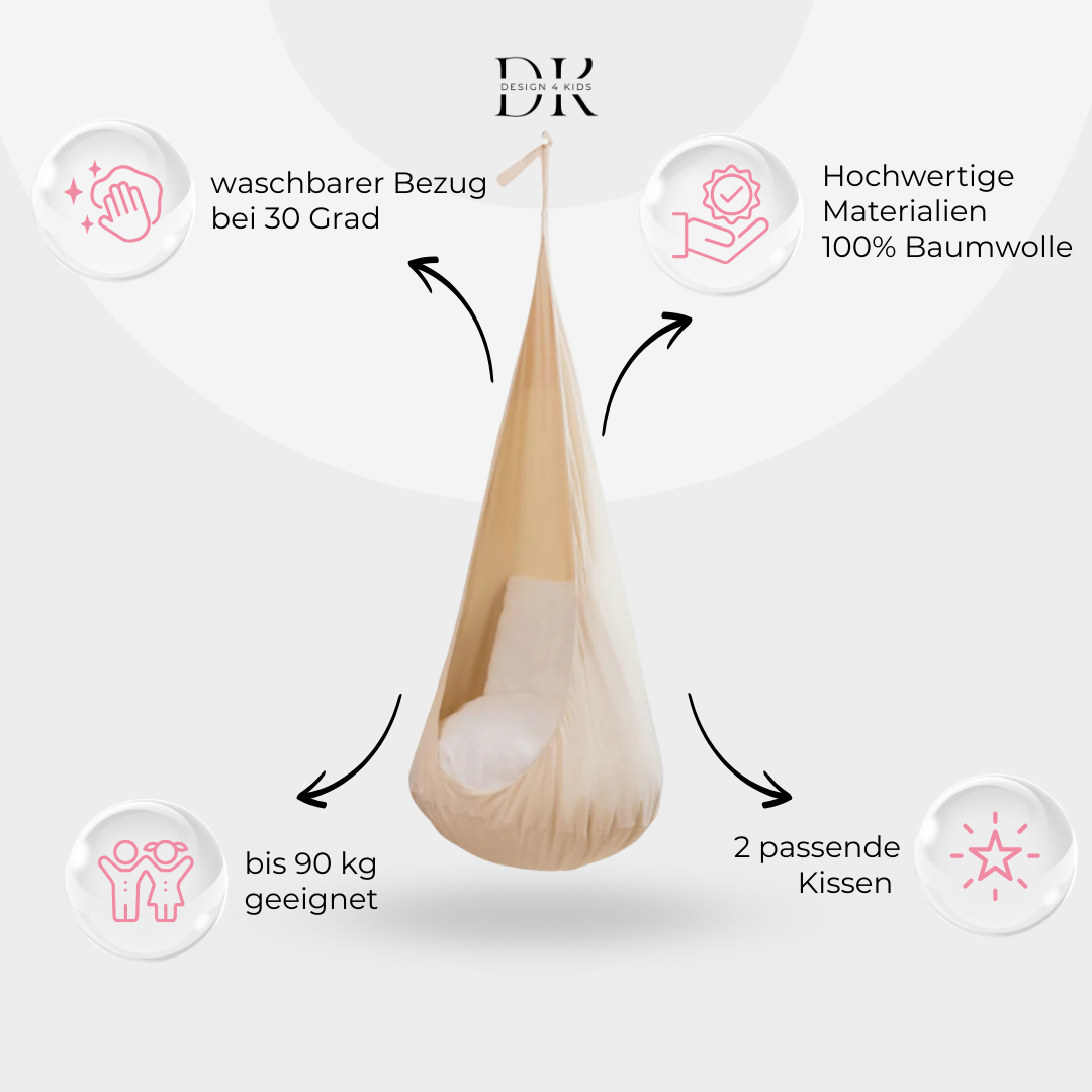 Design4Kids Hängesessel Cocoon Lovely meringue - beige