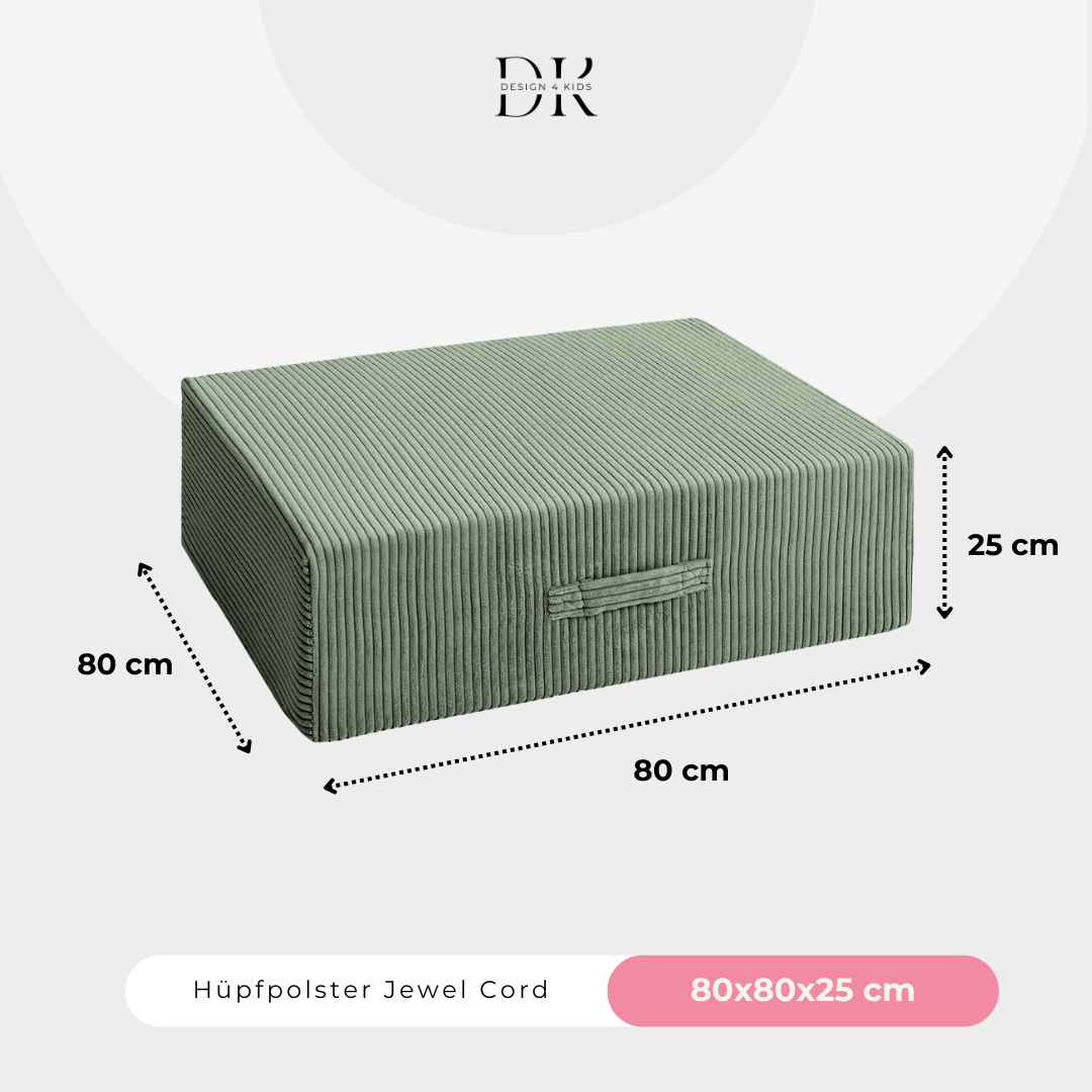 Design4Kids Hüpfpolster Jewel Cord - 80x80 cm