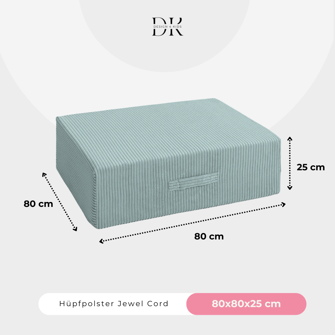 Design4Kids Hüpfpolster Jewel Cord - 80x80 cm