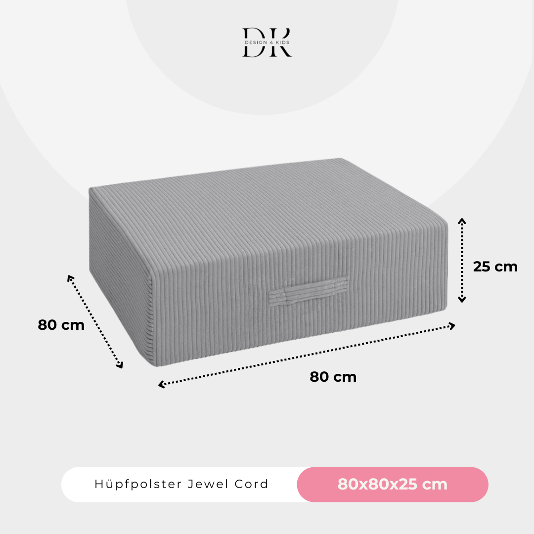Design4Kids Hüpfpolster Jewel Cord - 80x80 cm