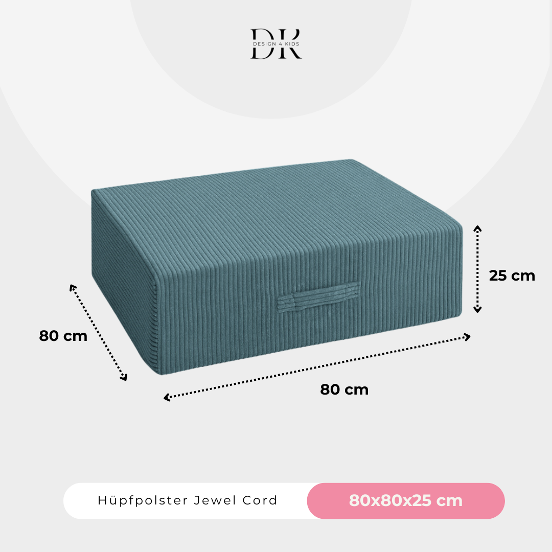 Design4Kids Hüpfpolster Jewel Cord - 80x80 cm