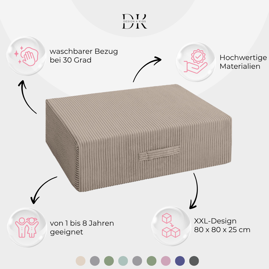 Design4Kids Hüpfpolster Cord Grande - 80x80 cm