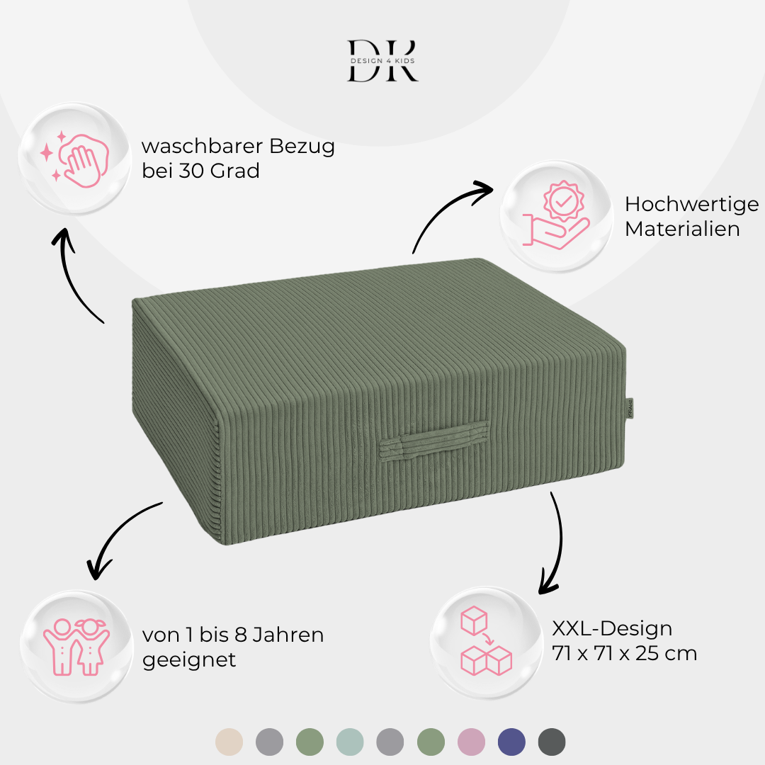 Design4Kids Hüpfpolster Cord Grande - 71x71 cm