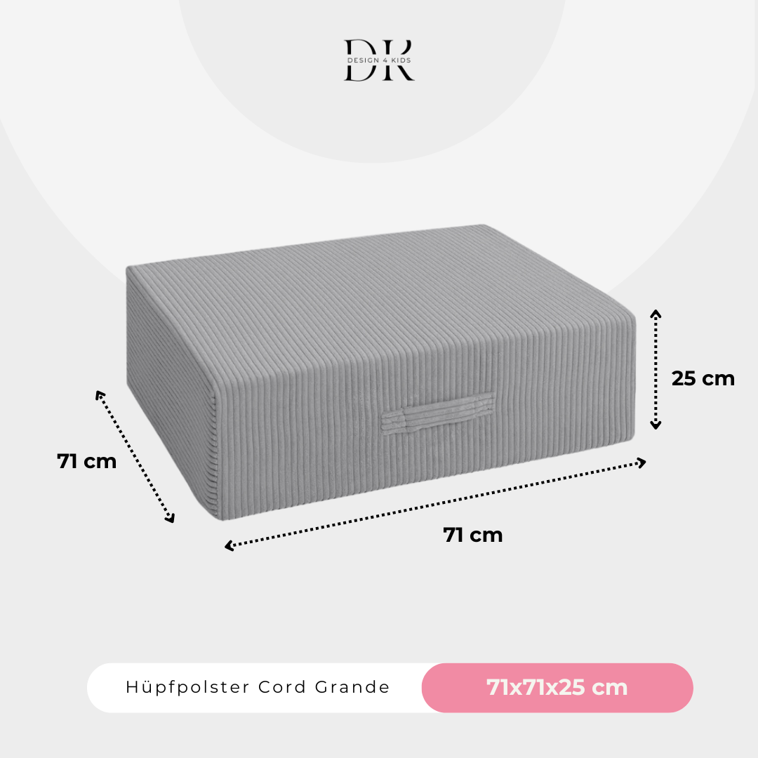 Design4Kids Hüpfpolster Cord Grande - 71x71 cm