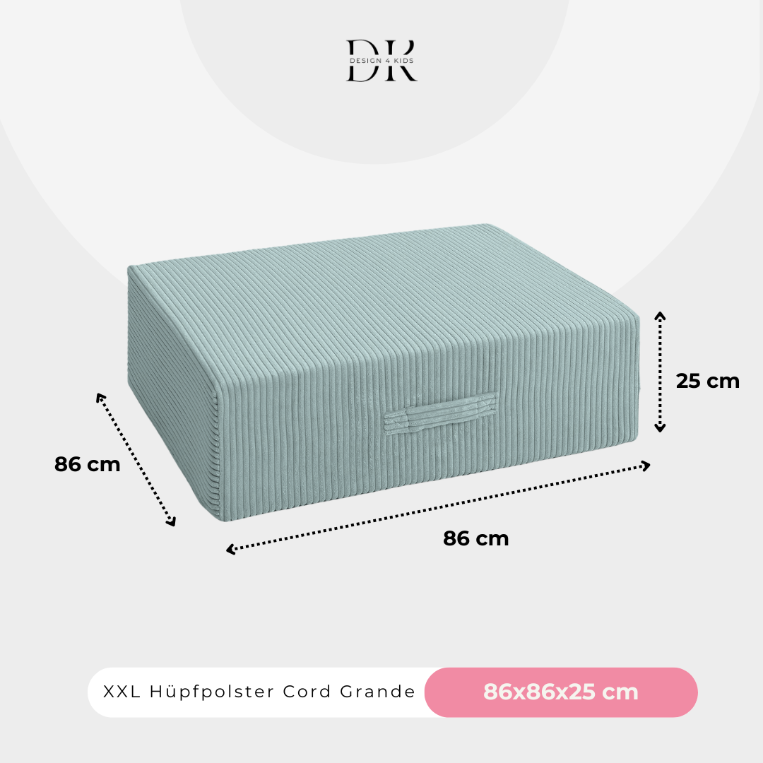 Design4Kids XXL Hüpfpolster Cord Grande - 86x86 cm