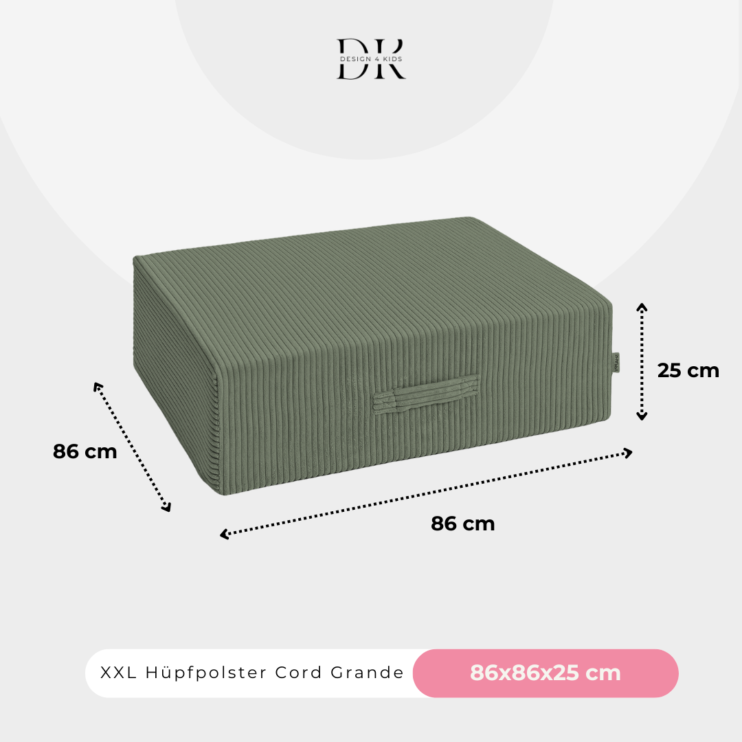 Design4Kids XXL Hüpfpolster Cord Grande - 86x86 cm