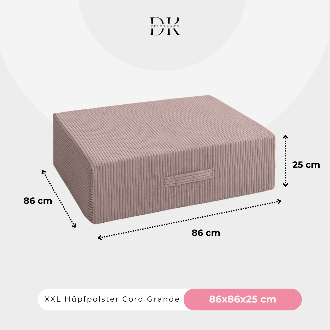 Design4Kids XXL Hüpfpolster Cord Grande - 86x86 cm
