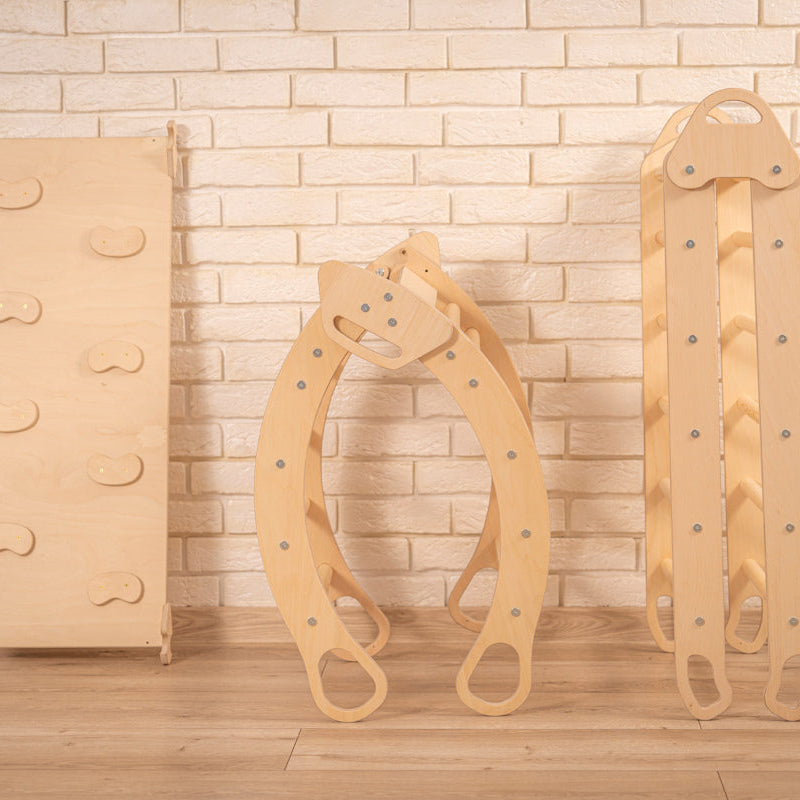 Design4Kids 3-in-1 Montessori Kletterset L - Kletterdreieck, Rutsche & Wippe