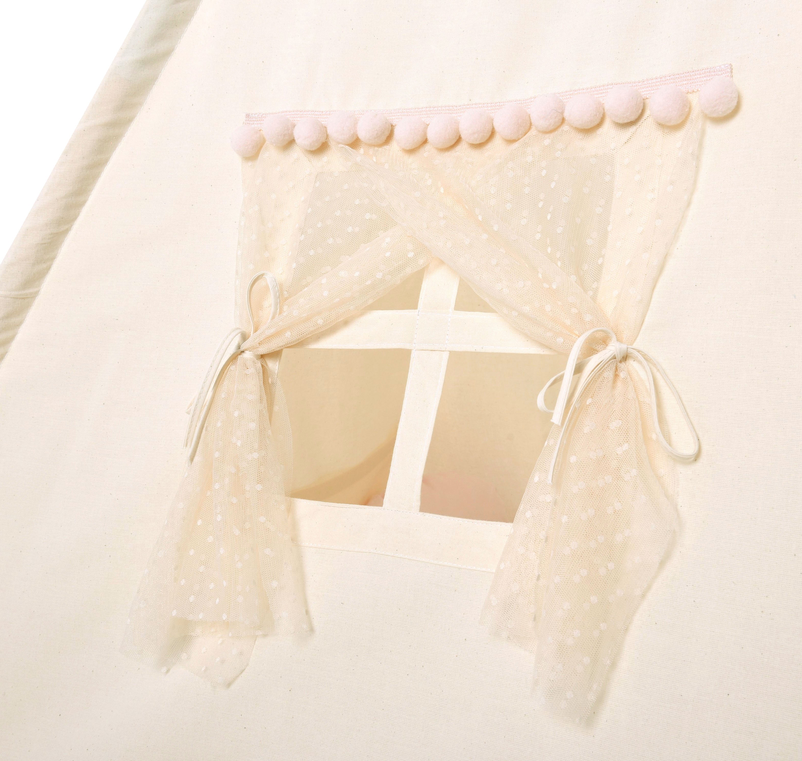 Design4Kids Tipi-Zelt L-Set Beady Mist - creme