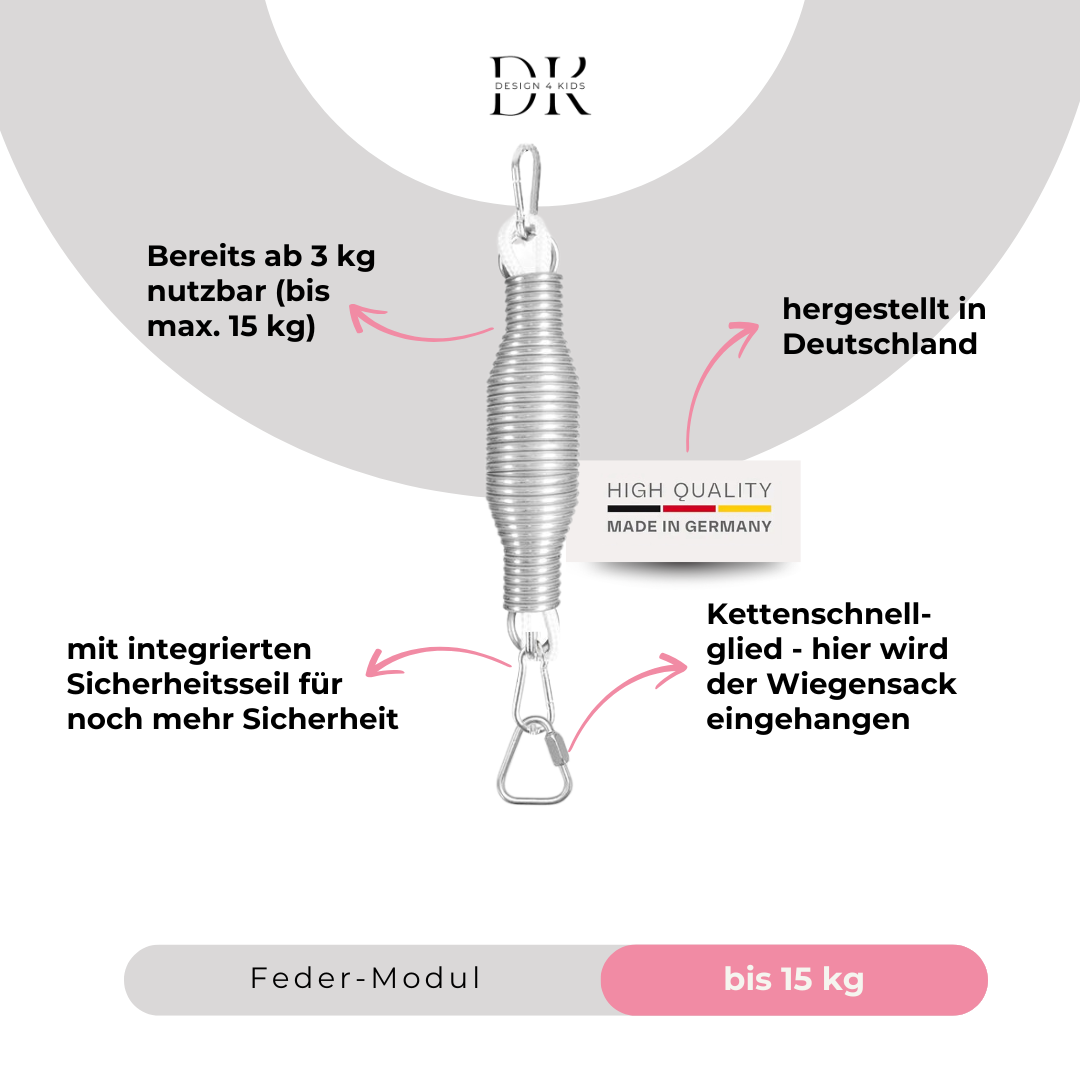 Design4Kids Federwiege Baby Classic, Bio-Baumwolle mit Komfort-Gestell