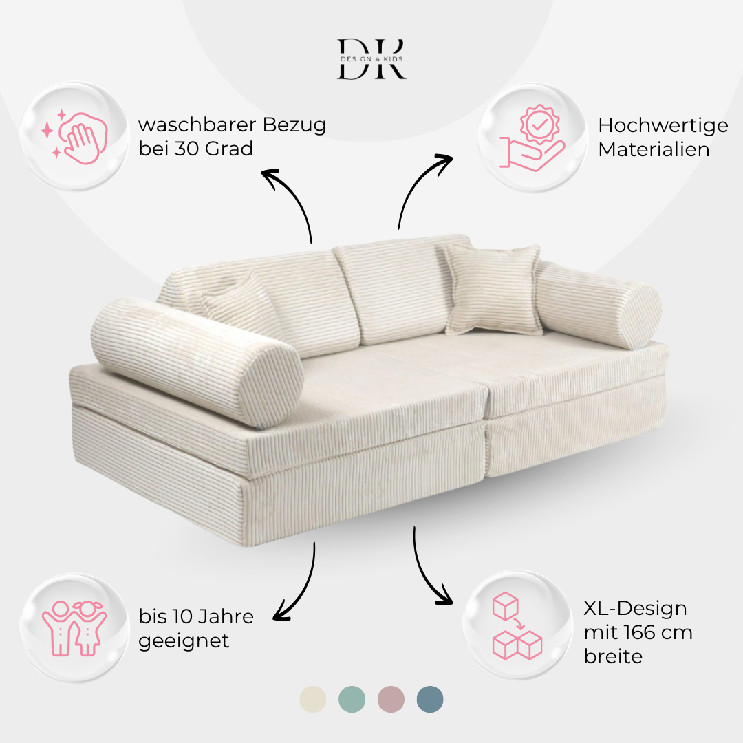 Design4Kids XL Spielsofa Cord Puero