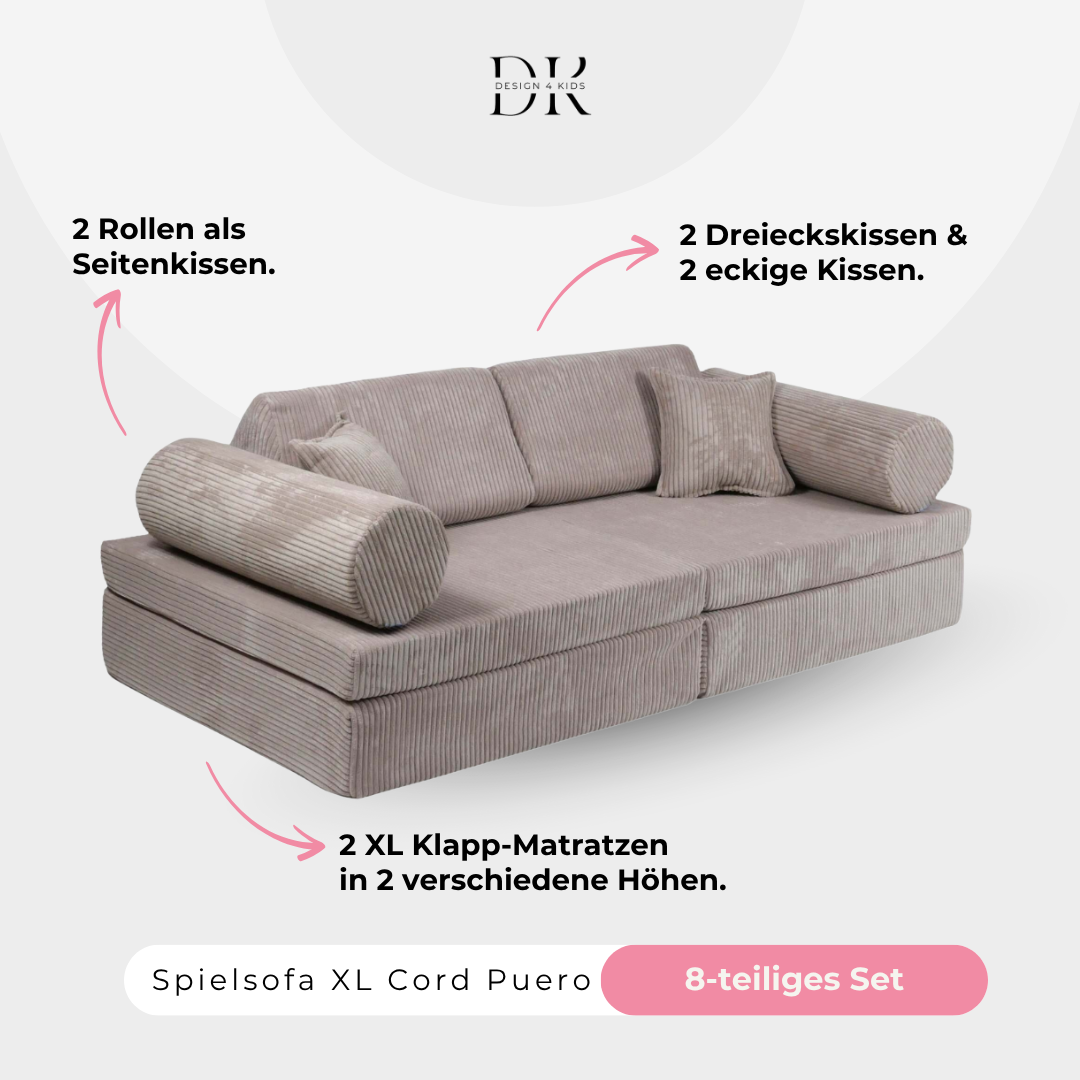 Design4Kids XL Spielsofa Cord Puero