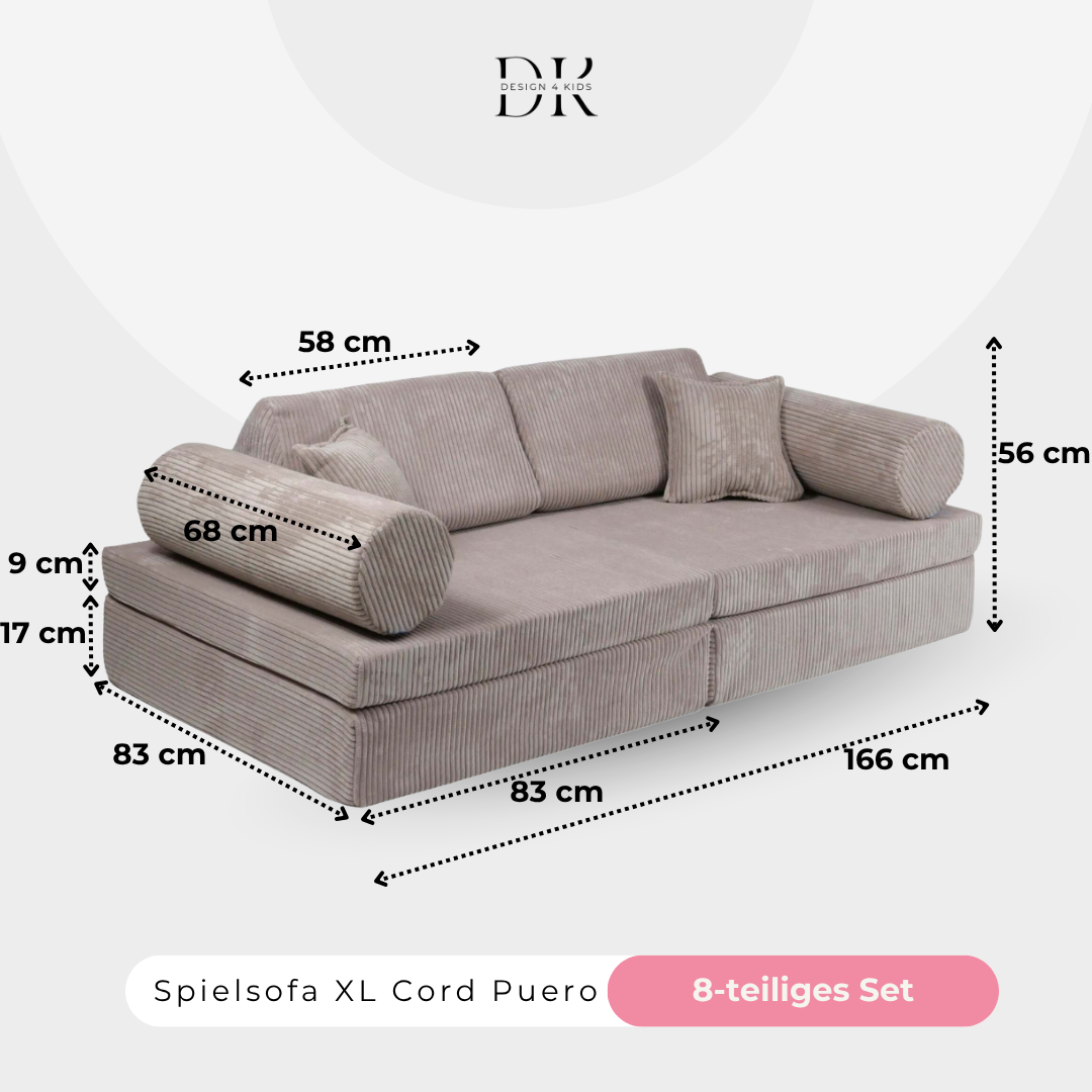 Design4Kids XL Spielsofa Cord Puero