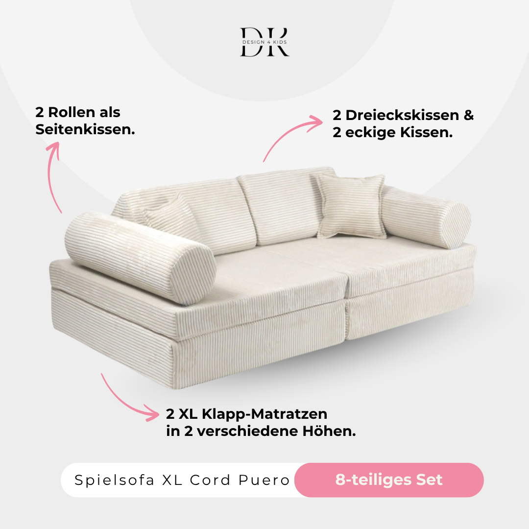 Design4Kids XL Spielsofa Cord Puero