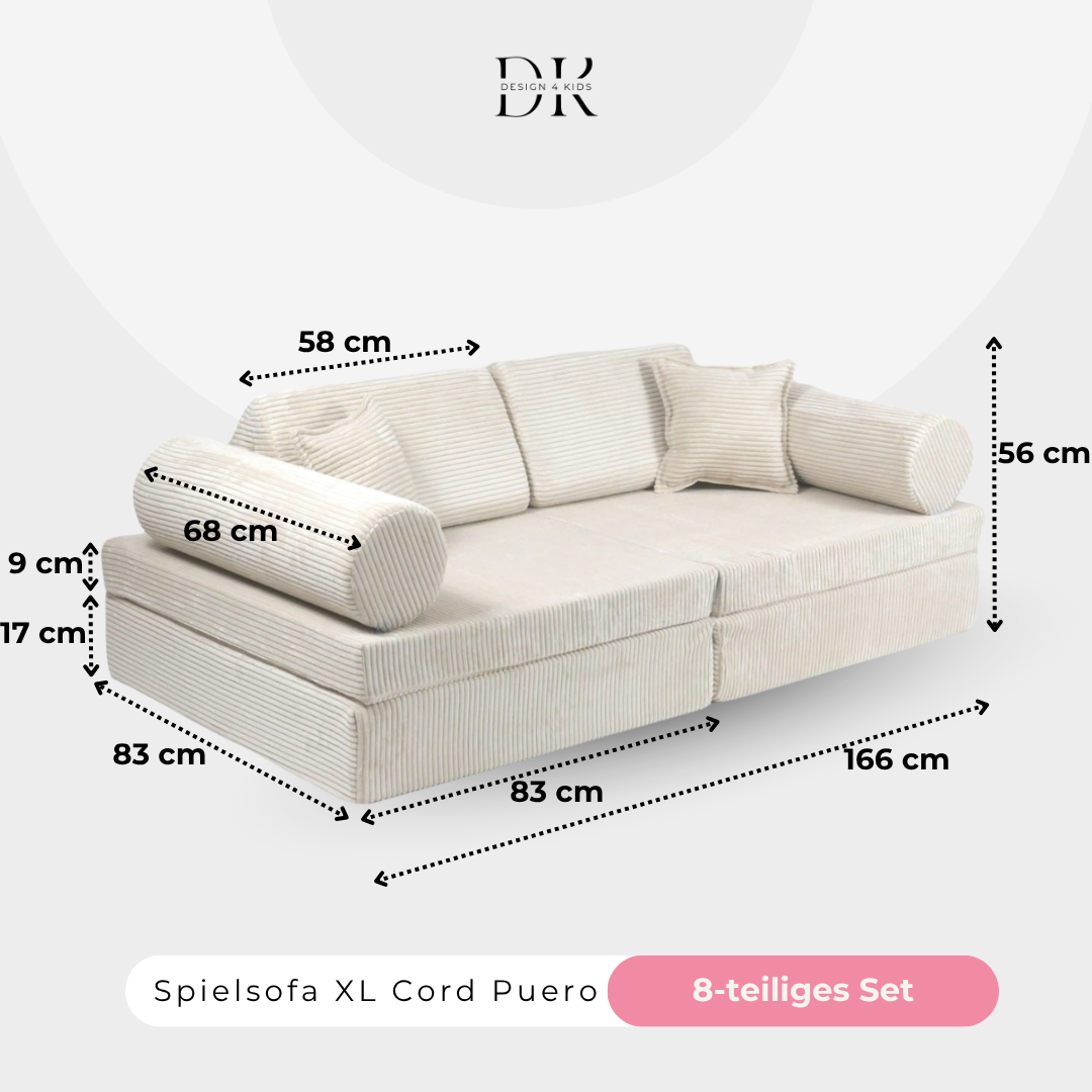 Design4Kids XL Spielsofa Cord Puero