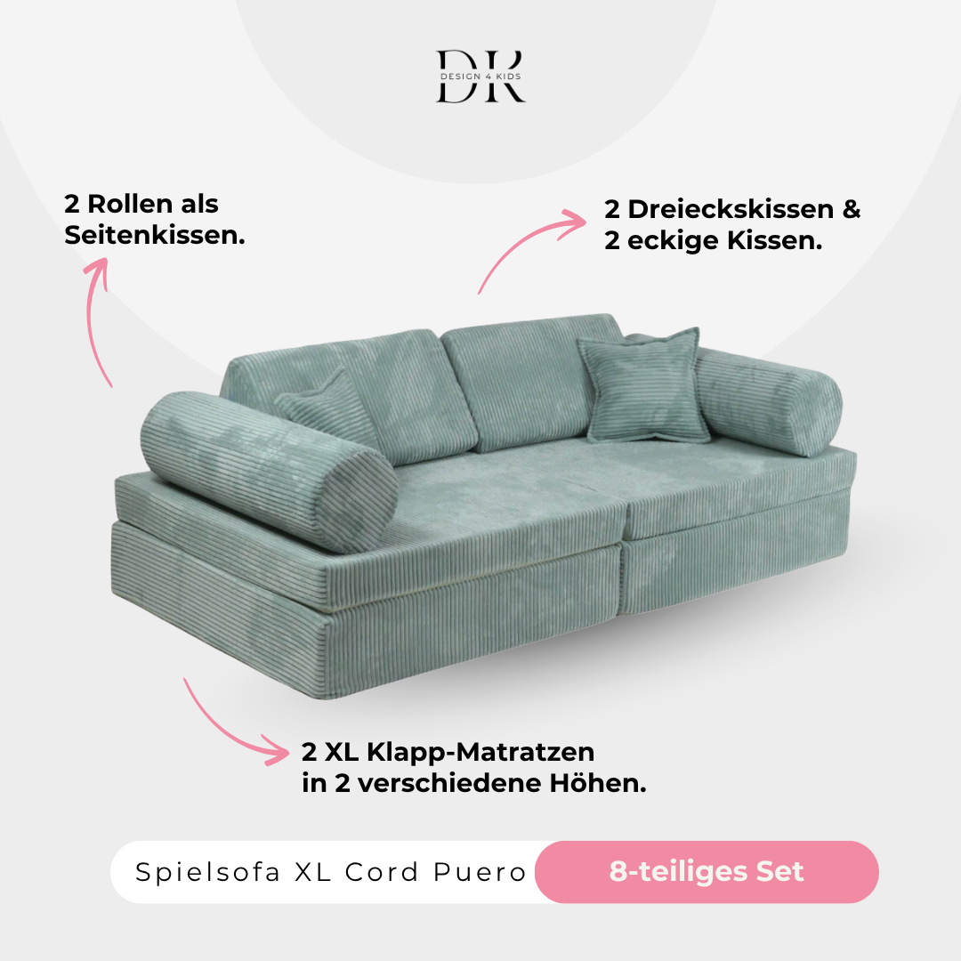 Design4Kids XL Spielsofa Cord Puero