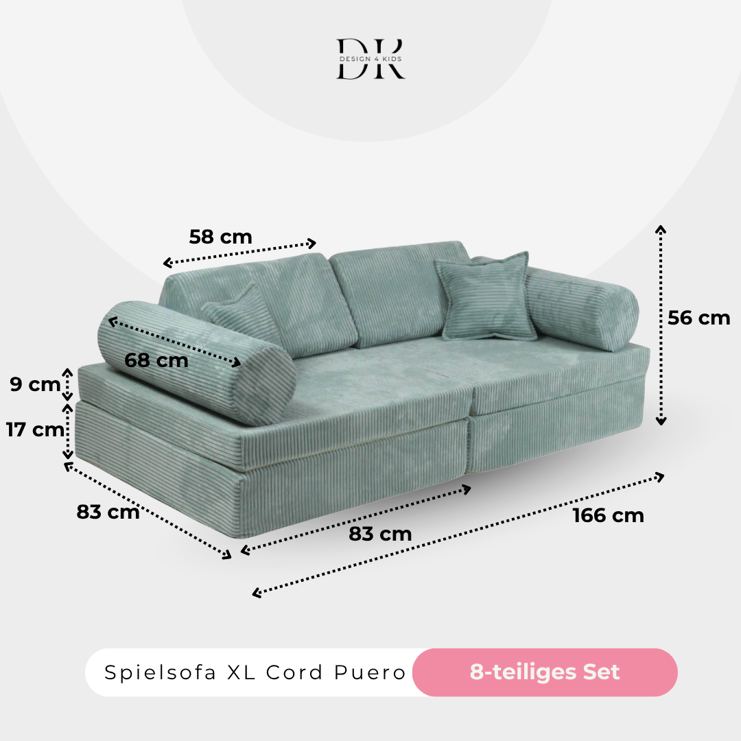Design4Kids XL Spielsofa Cord Puero