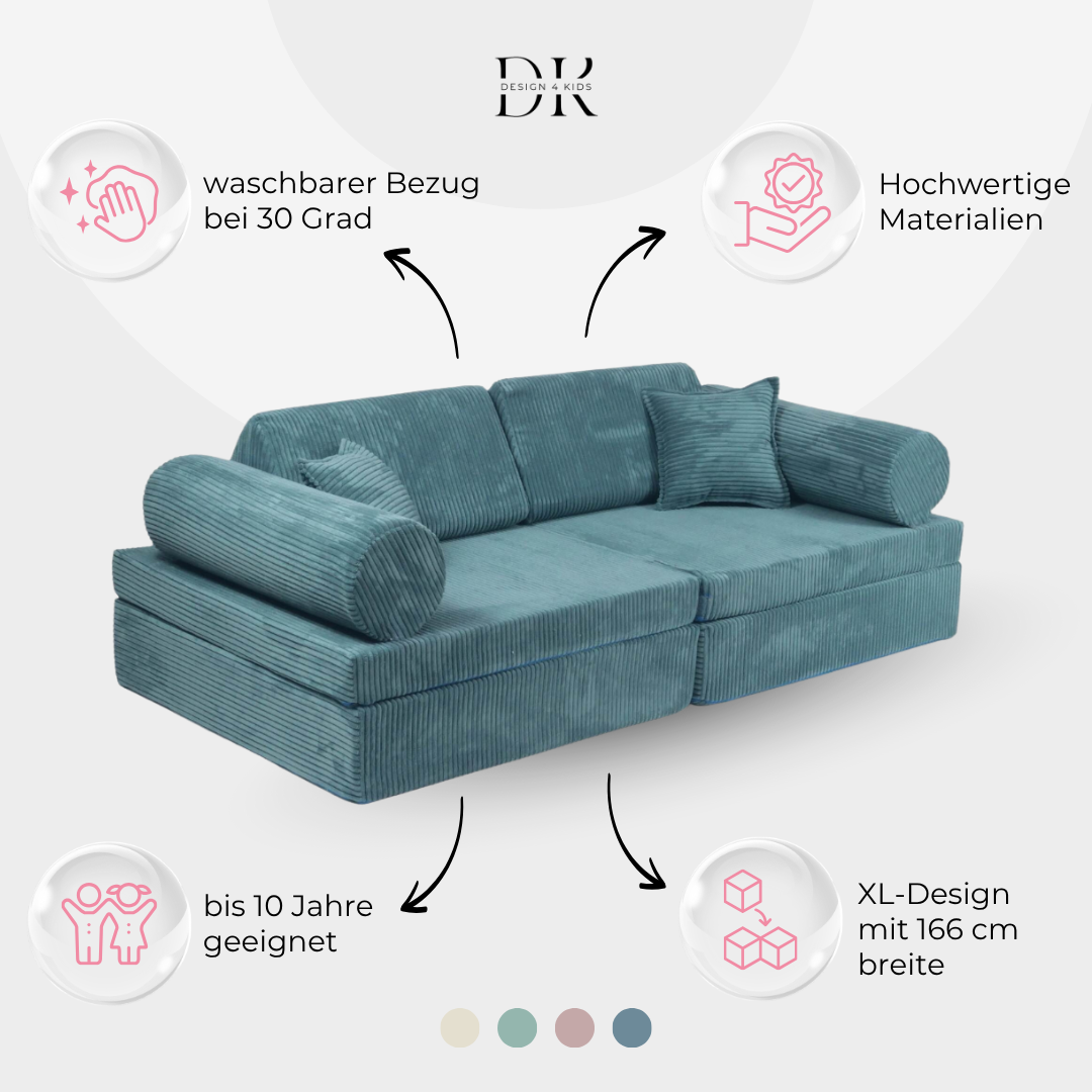 Design4Kids XL Spielsofa Cord Puero