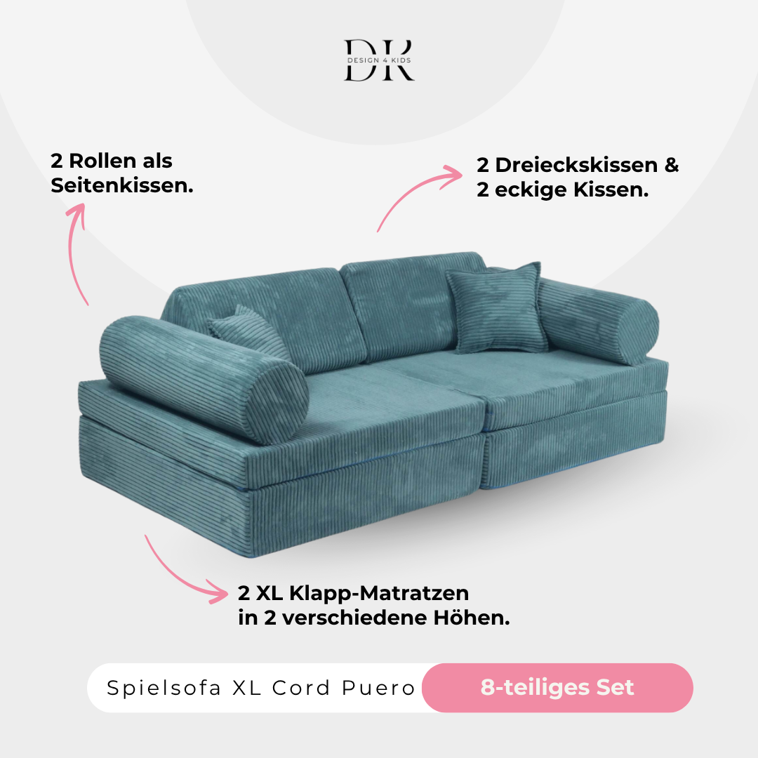 Design4Kids XL Spielsofa Cord Puero