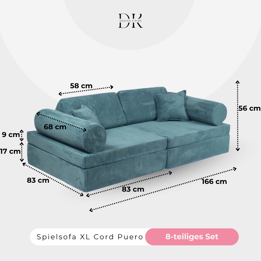 Design4Kids XL Spielsofa Cord Puero