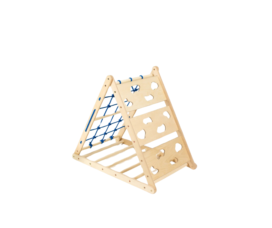 Design4Kids Pikler Kletterdreieck Lemur - dreiseitig mit Netz-, Sprossen- und Kletterseite