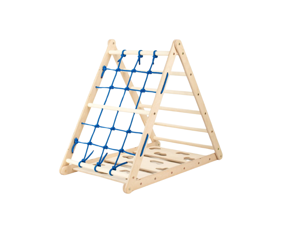 Design4Kids Pikler Kletterdreieck Lemur - dreiseitig mit Netz-, Sprossen- und Kletterseite