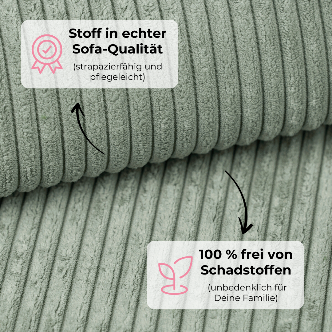 Design4Kids Family Sofa Duo 2-Sitzer Jewel Cord 200