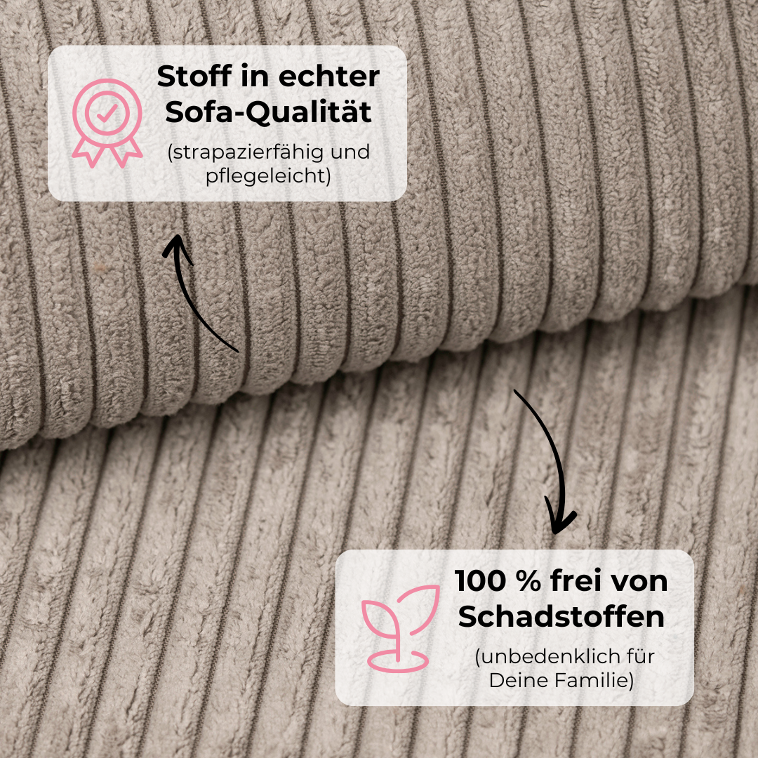 Design4Kids Family Sofa Duo 2-Sitzer Jewel Cord 200