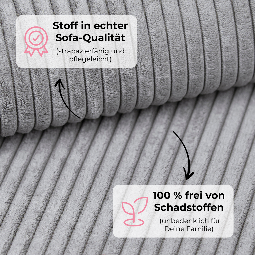 Design4Kids Family Sofa Duo 2-Sitzer Jewel Cord 200