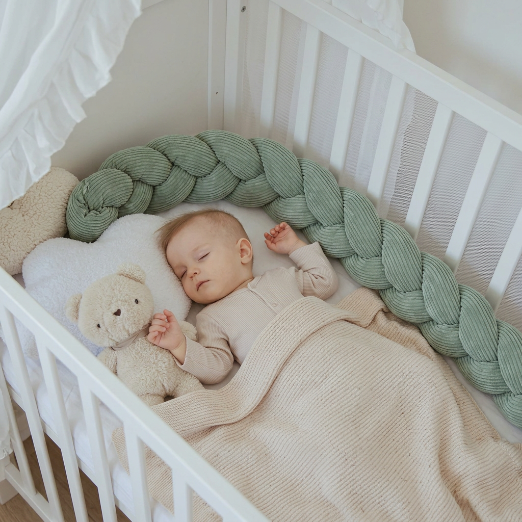 Design4Kids geflochtene Bettschlange Jewel aus Cord-Stoff (1,50 - 3,00 m)
