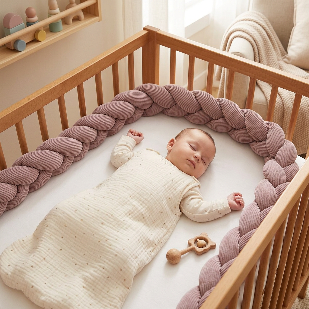 Design4Kids geflochtene Bettschlange Jewel aus Cord-Stoff (1,50 - 3,00 m)