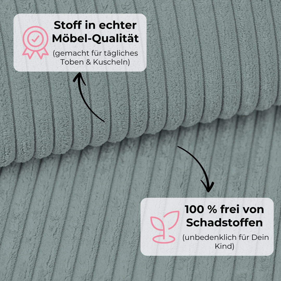 Design4Kids Kinder-Sitzsack Jewel Cord als Sessel