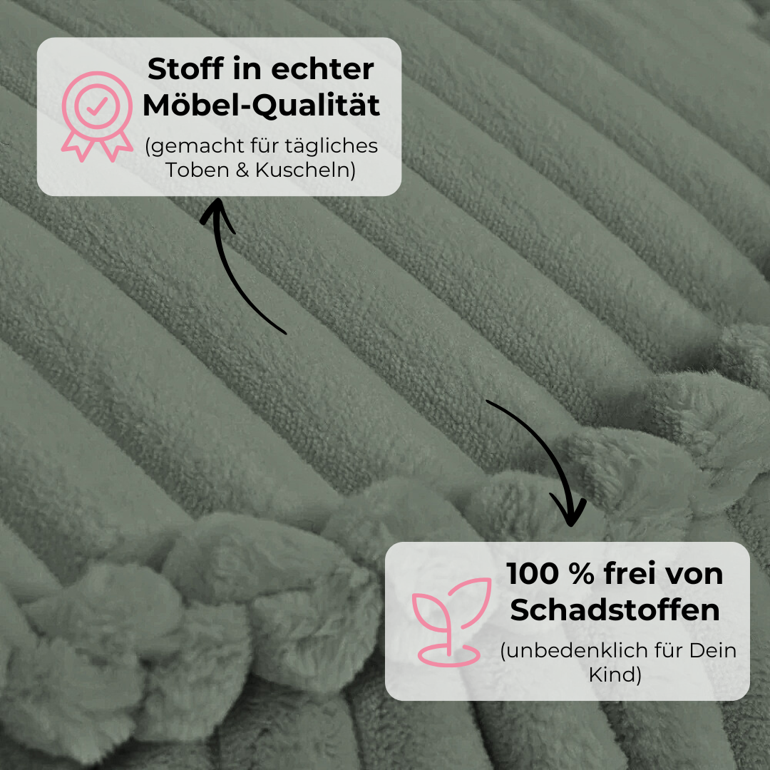 Design4Kids Kinder-Sitzsack Jewel Plüsch-Cord im Bär-Design