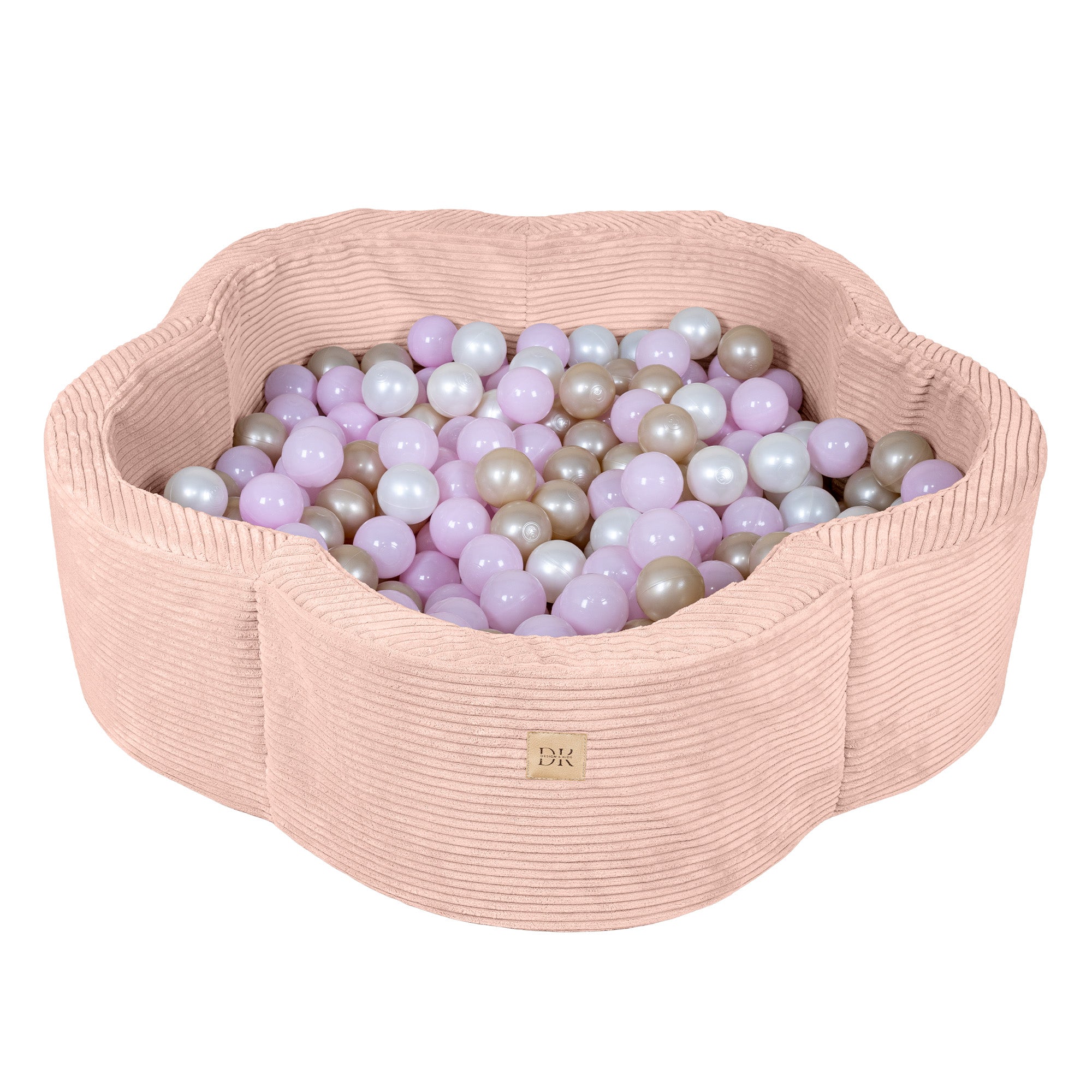 Design4Kids Bällebad Blume Jewel Cord mit Spielmatte, 200 Bälle - eigene Farbauswahl