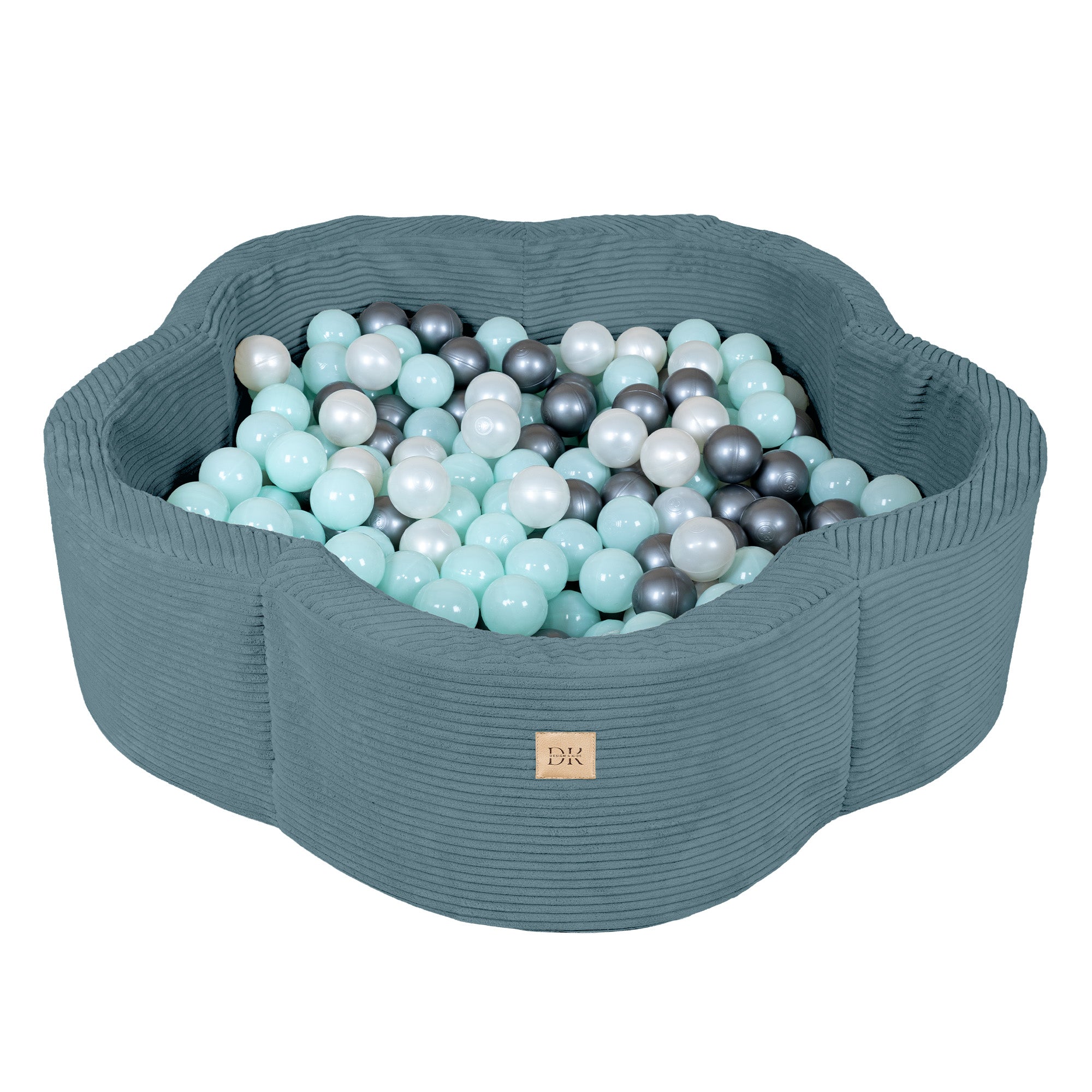 Design4Kids Bällebad Blume Jewel Cord mit Spielmatte, 200 Bälle - eigene Farbauswahl