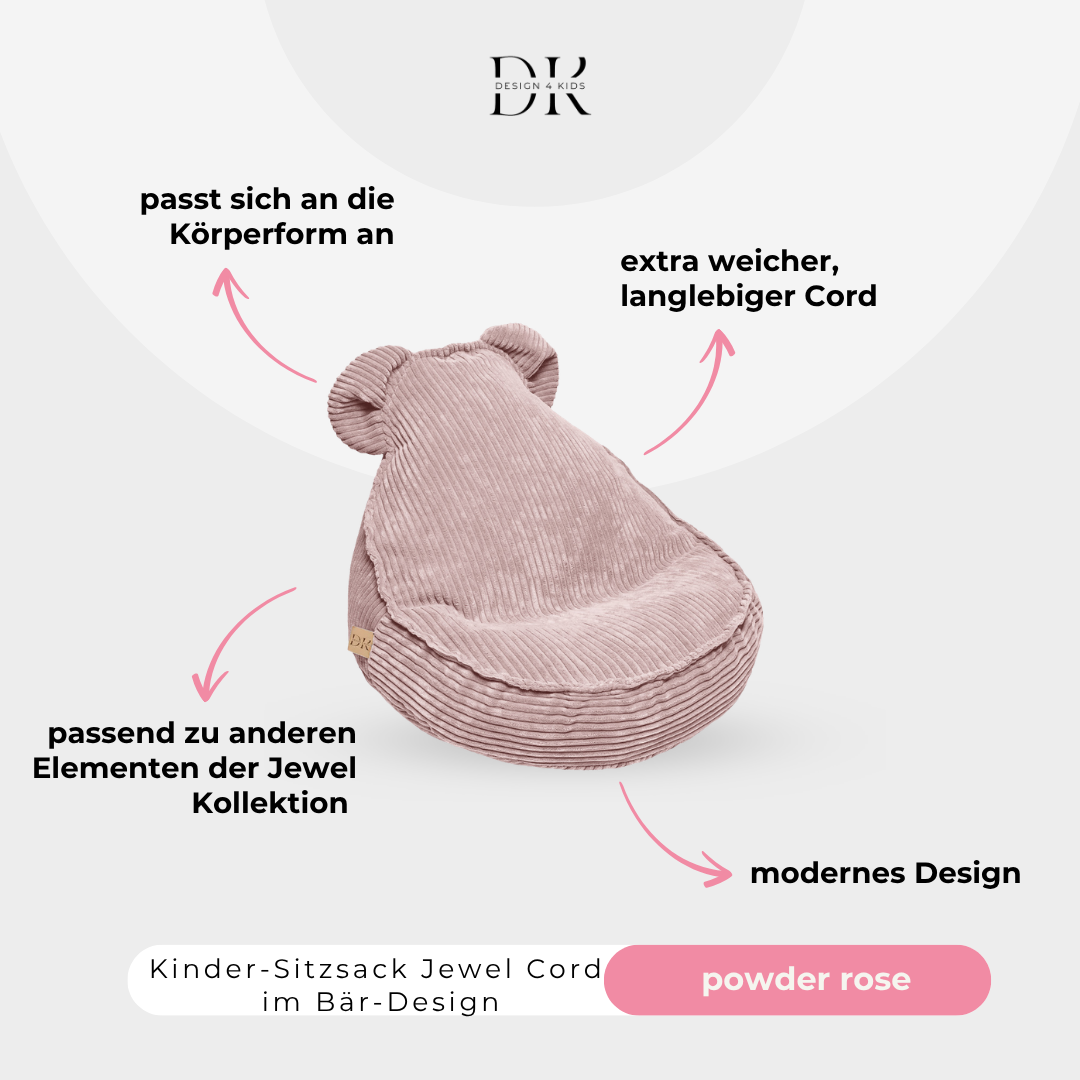 Design4Kids Kindersessel Jewel Cord im Bär-Design