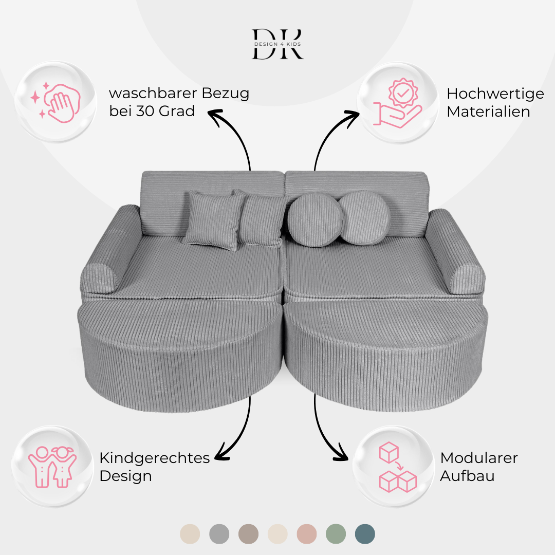 Design4Kids Spielsofa Jewel Max Cord