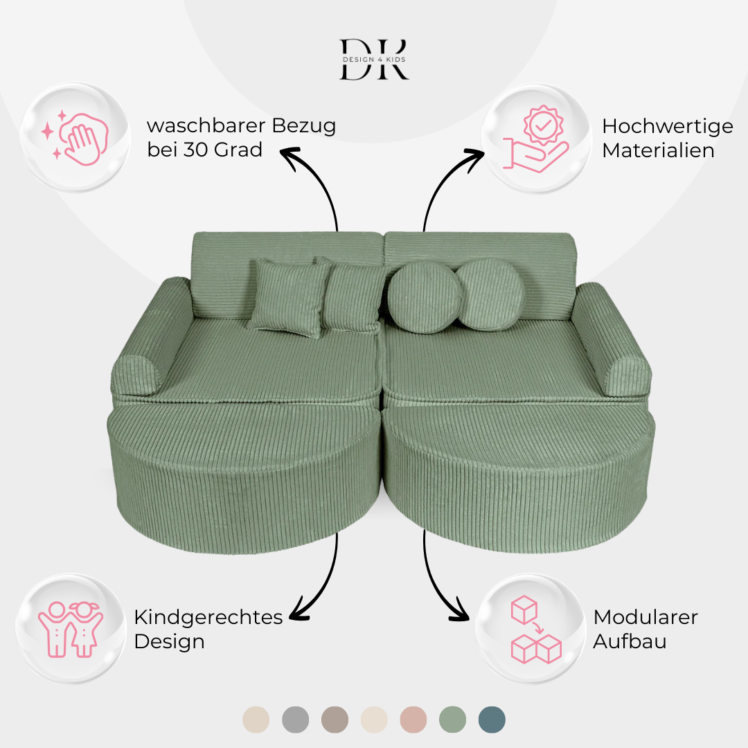 Design4Kids Spielsofa Jewel Max Cord