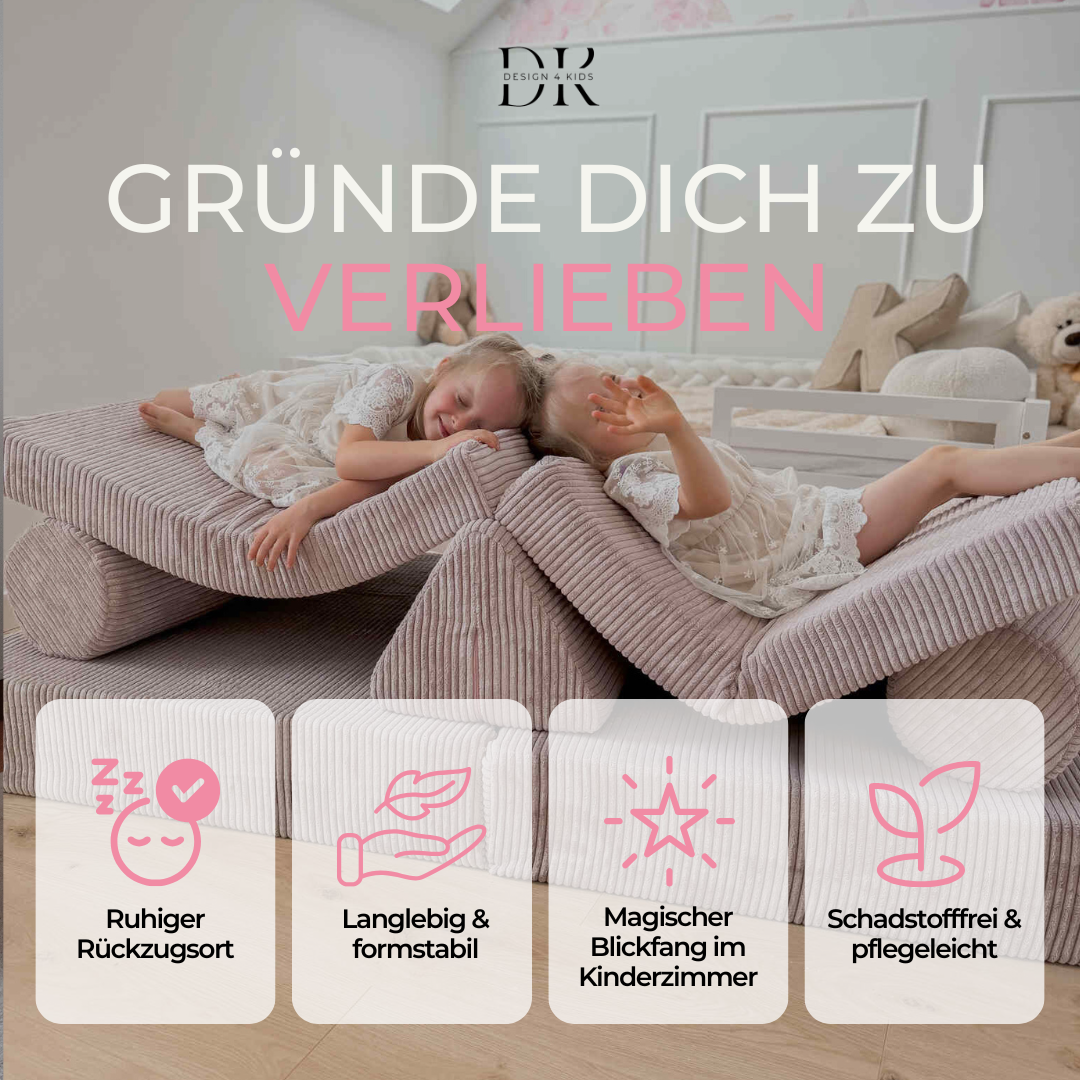 Design4Kids XL Spielsofa Cord Puero