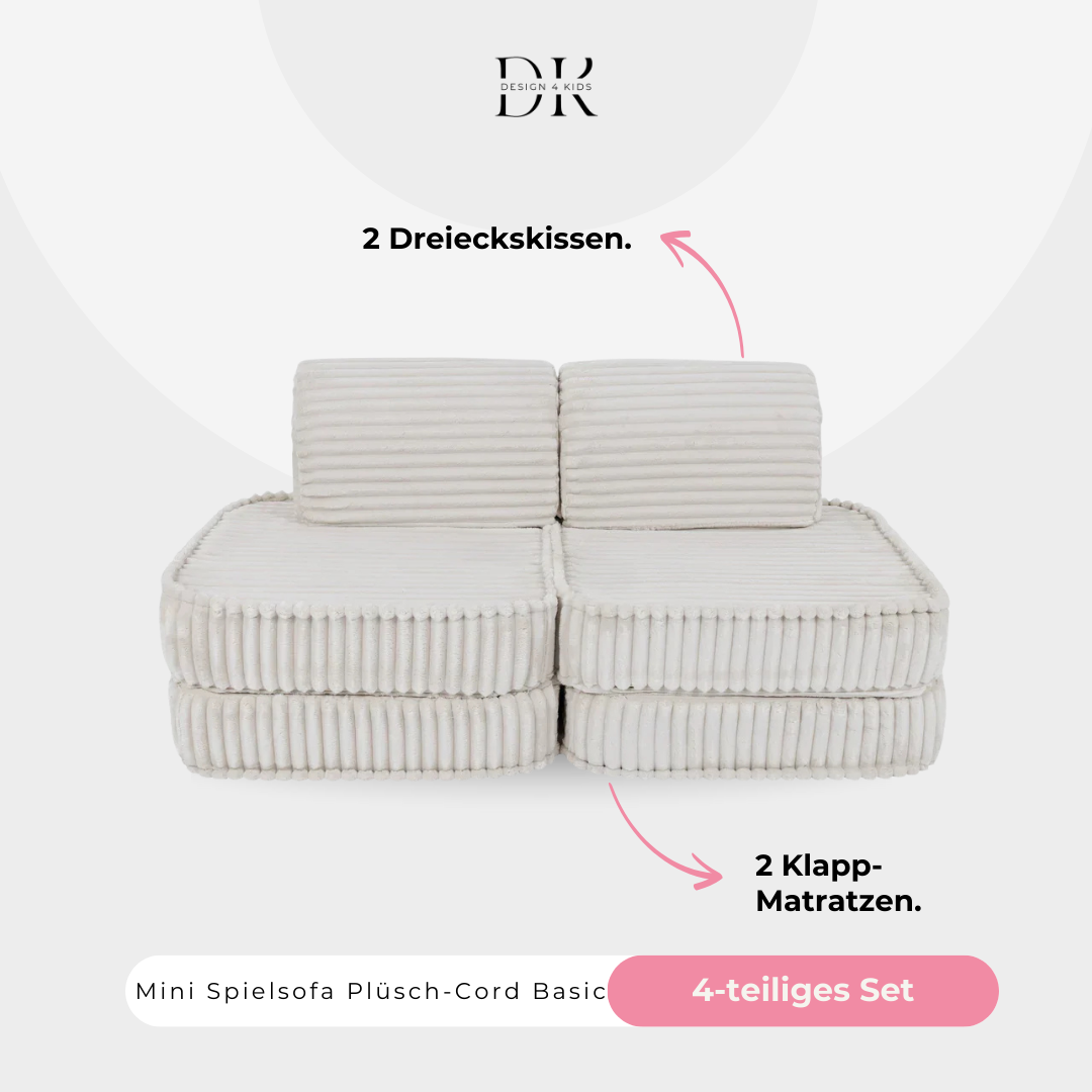 Design4Kids Mini Spielsofa Jewel Plüsch-Cord Basic