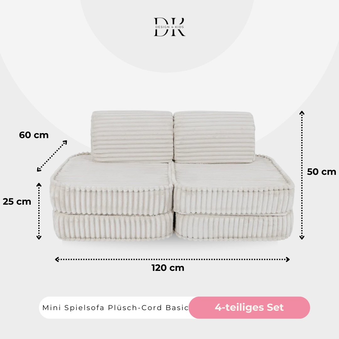 Design4Kids Mini Spielsofa Jewel Plüsch-Cord Basic