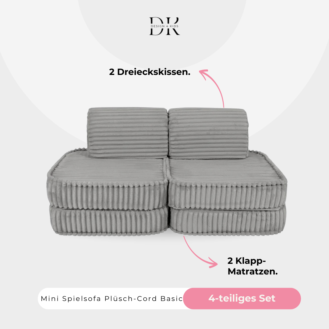 Design4Kids Mini Spielsofa Jewel Plüsch-Cord Basic