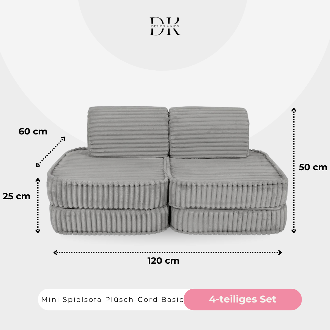 Design4Kids Mini Spielsofa Jewel Plüsch-Cord Basic