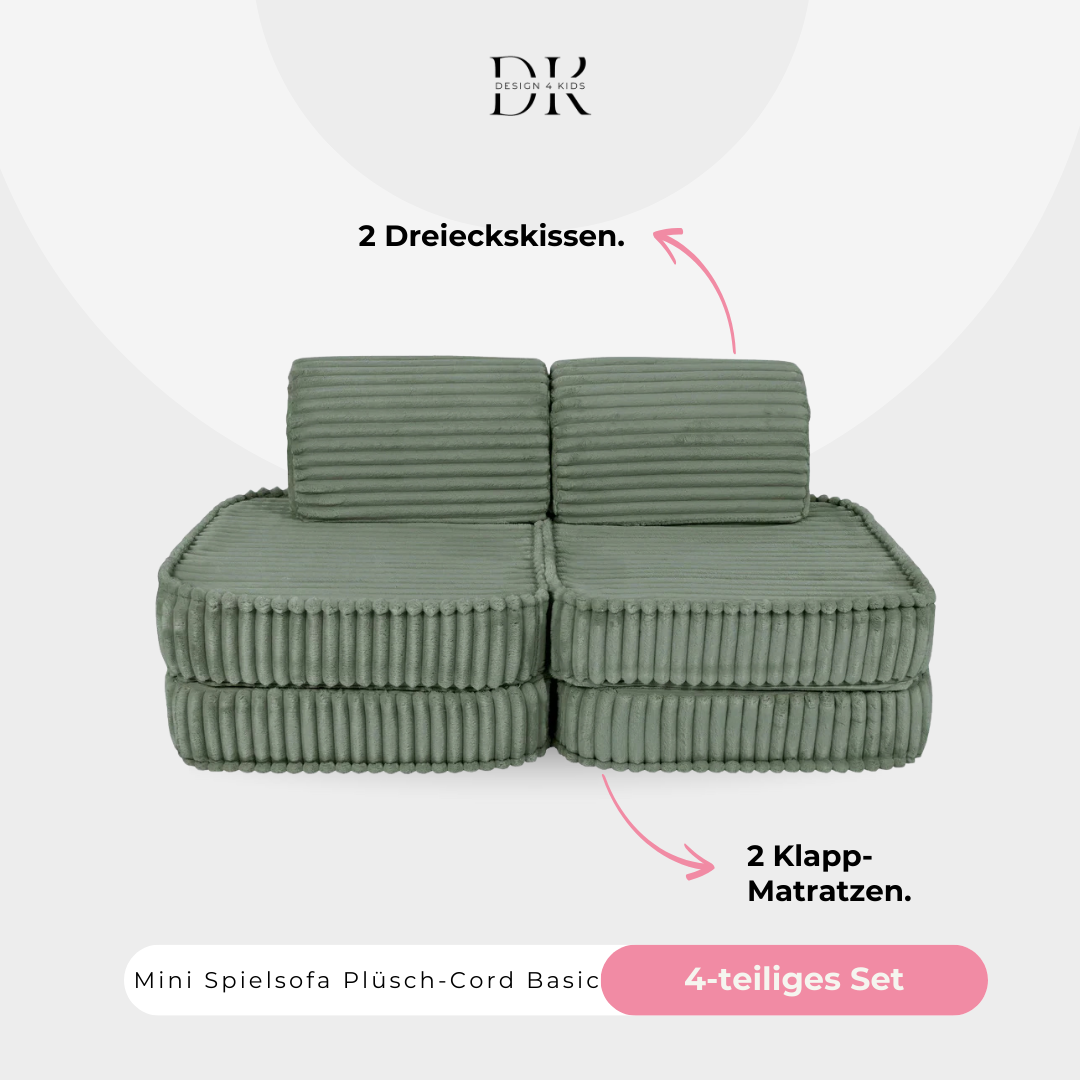 Design4Kids Mini Spielsofa Jewel Plüsch-Cord Basic