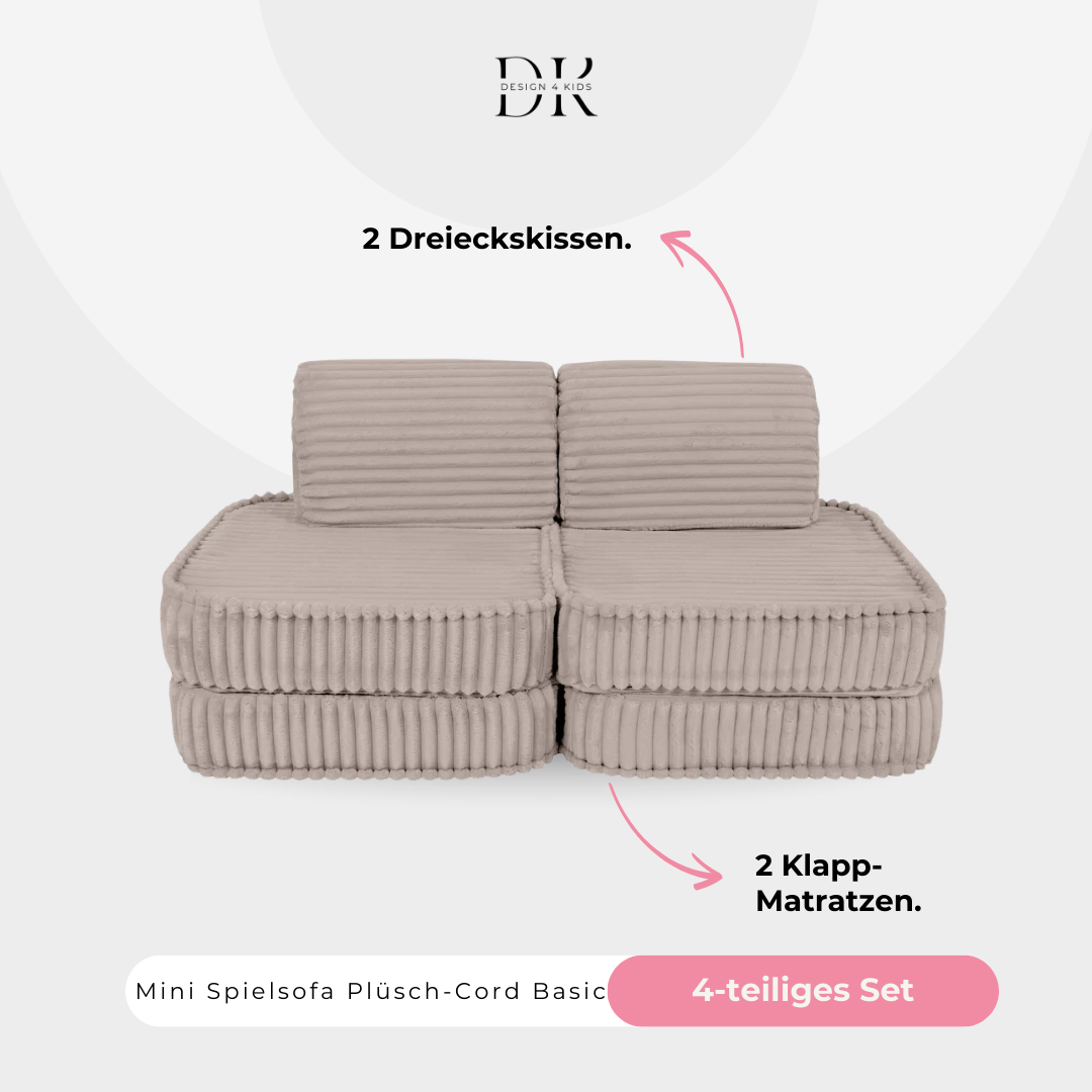 Design4Kids Mini Spielsofa Jewel Plüsch-Cord Basic