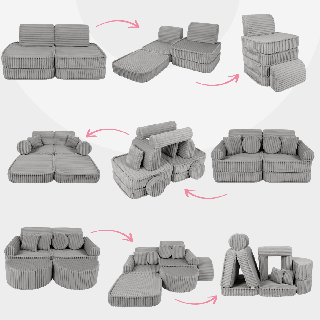 Design4Kids Mini Spielsofa Jewel Plüsch-Cord Plus